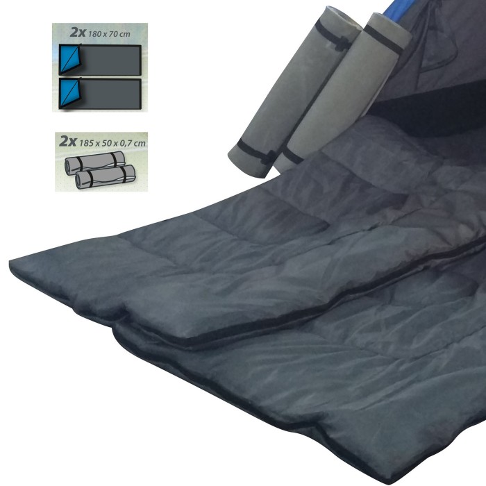 Camping Zelt FESTIVAL 205 x 150 x 105 cm, Polyester, inkl. 2 Schlafsäcke und 2 Isomatten, 66610